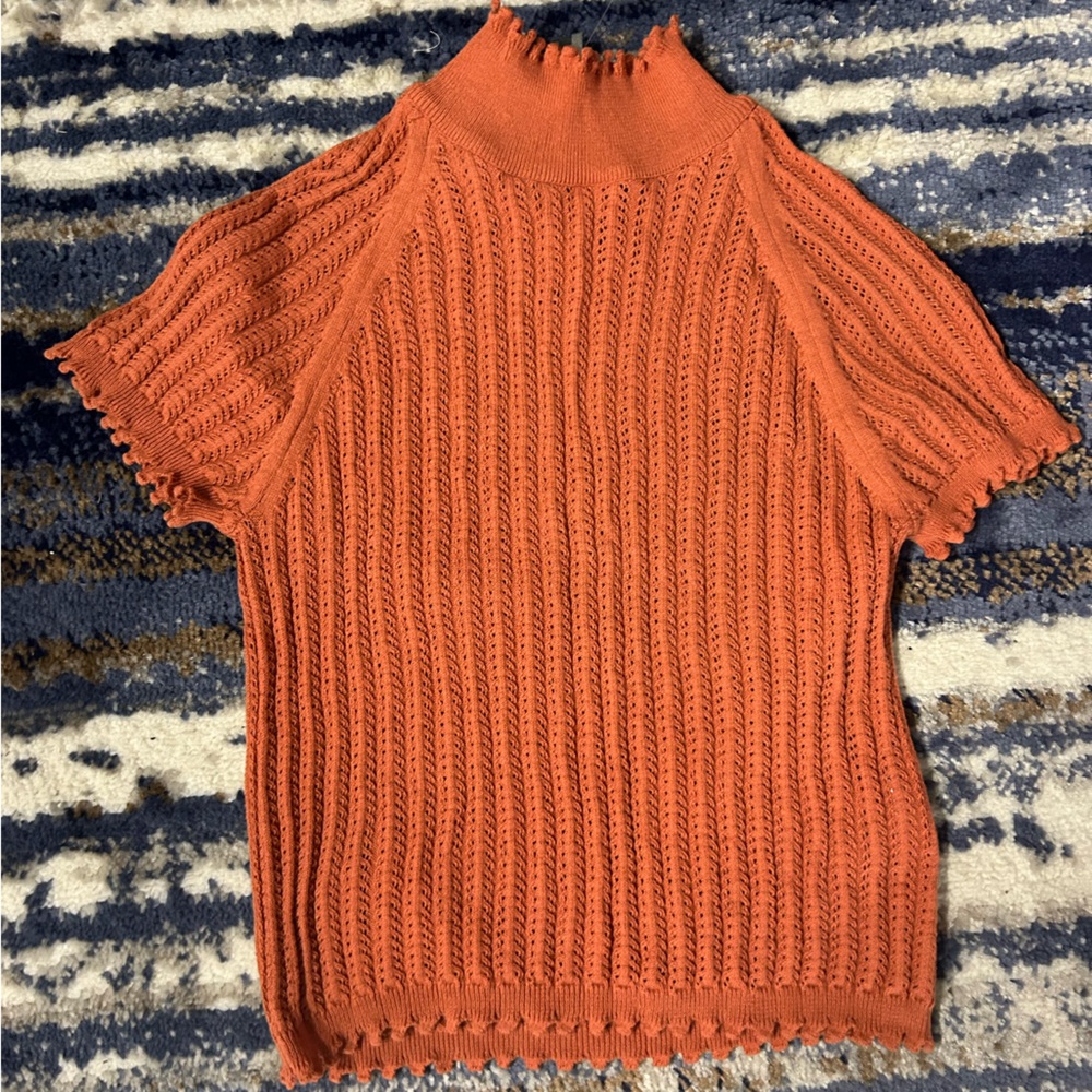 Anthropologie Orange Knit Top